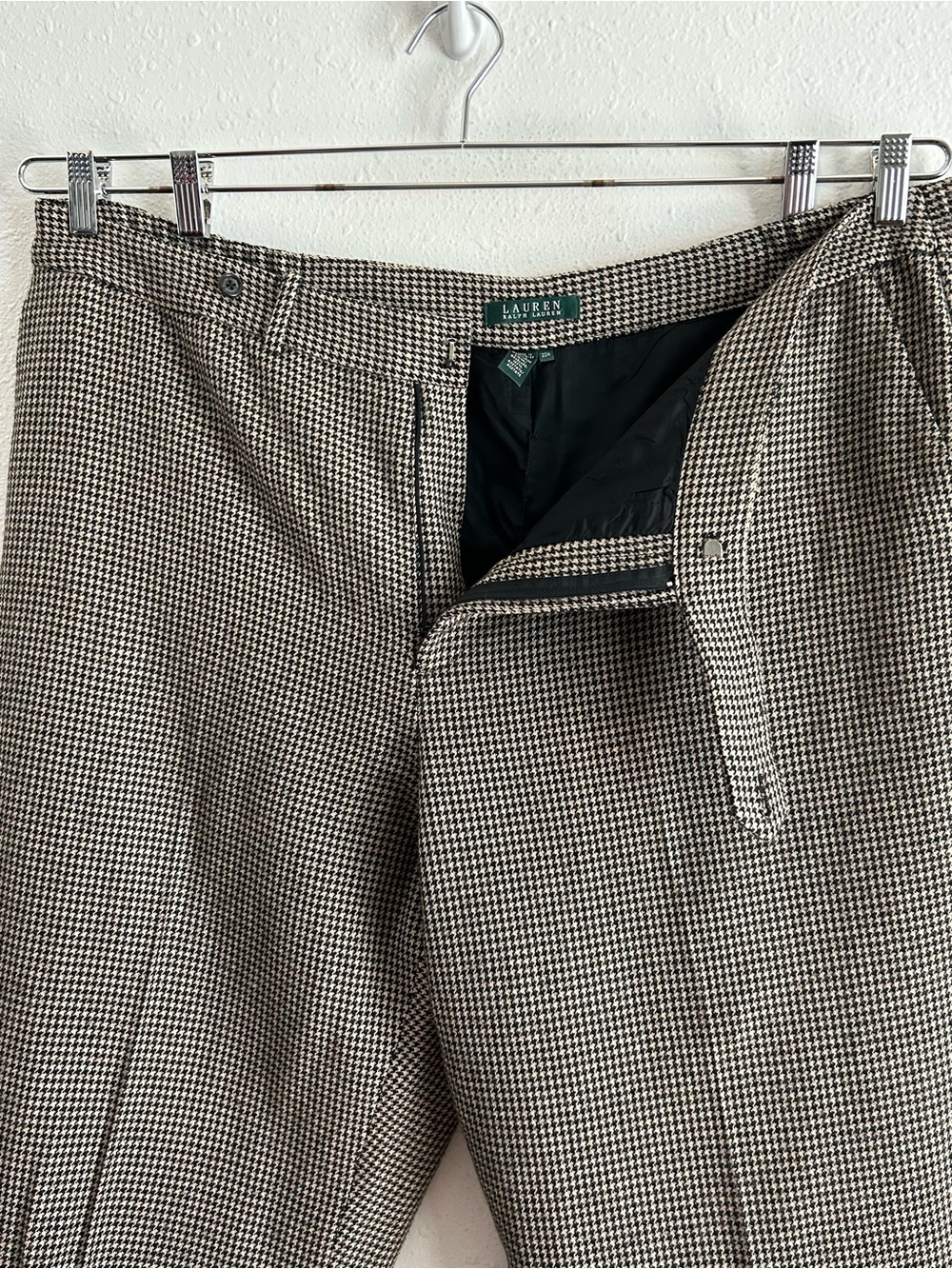Ralph Lauren Wool Pants Trousers Women's Plus Sz 22W Houndstooth Lined - Picture 4 of 8